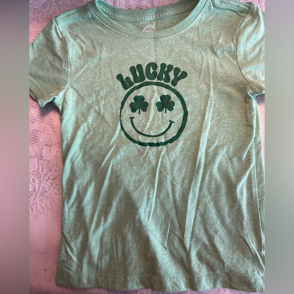 5 for &25 - Wonder Nation Light Green Kids Tee with Smiley Design